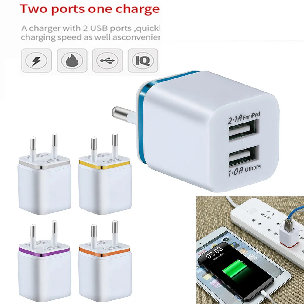 EU US Plug Dual USB зарядное устройство 5 В/2 а Быстрая зарядка USB зарядное устройство планшет универсальный мобильный телефон настенный адаптер для iPhone XS Max z85