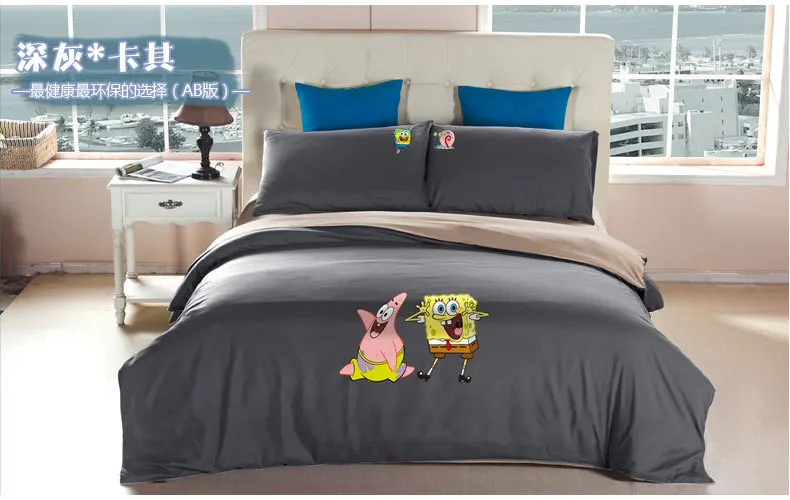 cartoon spongebob queen bed sheets kids girl pink duvet cover set queen size spongebob sheets