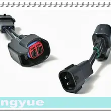 Longyue 2 шт. Универсальный женский ev14/ev6 на обоих концах для подключения внешних устройств к NH1/для honda топлива разъем инжекторов адаптер 10 см провода