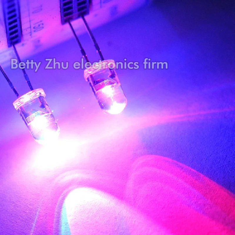 50 Pz/Lotto 5 Mm Rotonda Led Light-Emitting Diode Lampeggia In Rosso E Blu Doppio Flash Reciproco