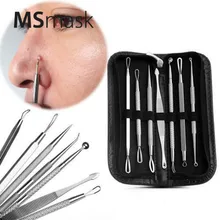 

7PCS Stainless Steel Removal Acne NeedlesTool Kit Professional Blackhead Acne Comedone Pimple Blemish Extractor Beauty Tool bag