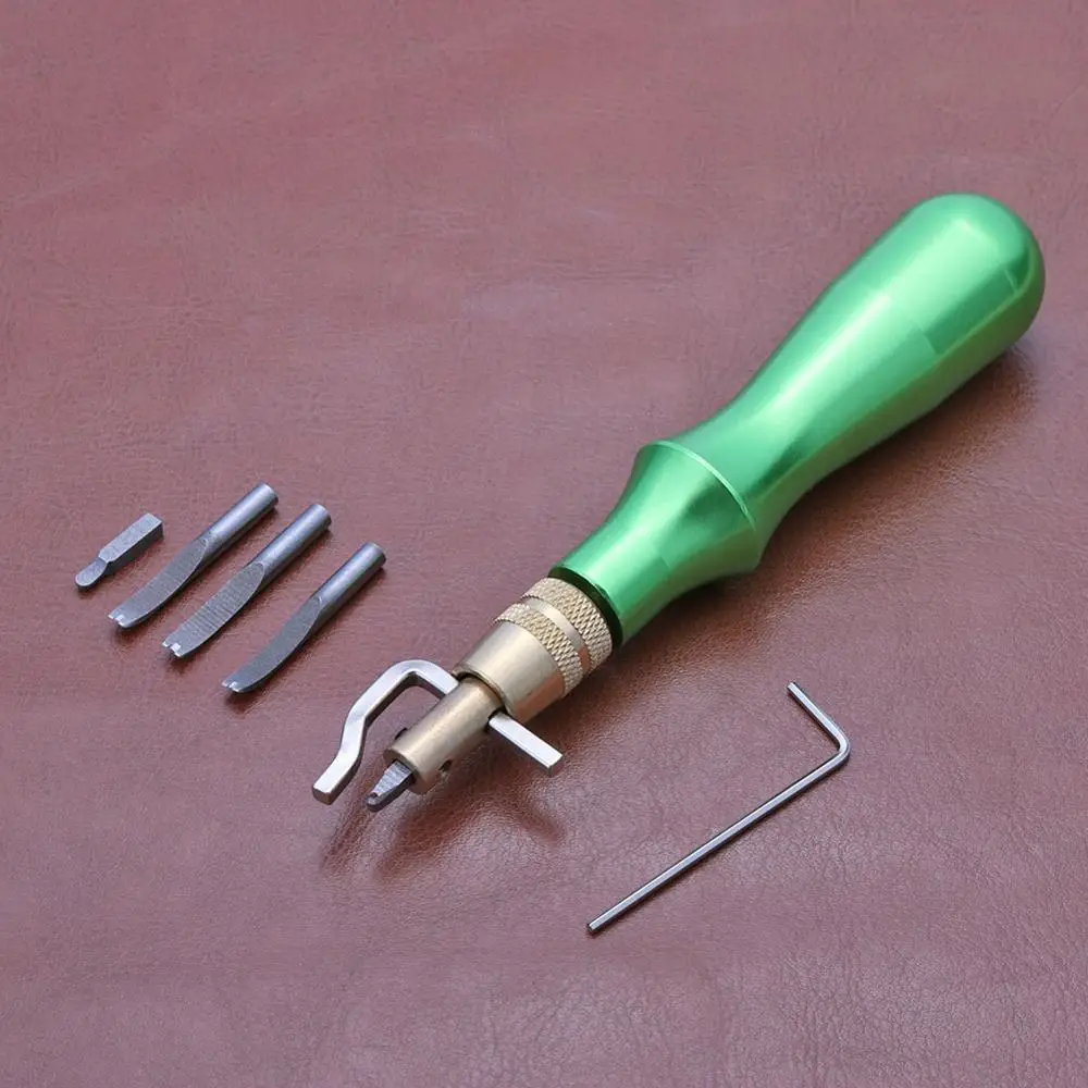 

5 in 1 Metal DIY Leathercraft Adjustable Stitching Groover Practical Leather Tools Professional Leather Handing Stitch Grooves