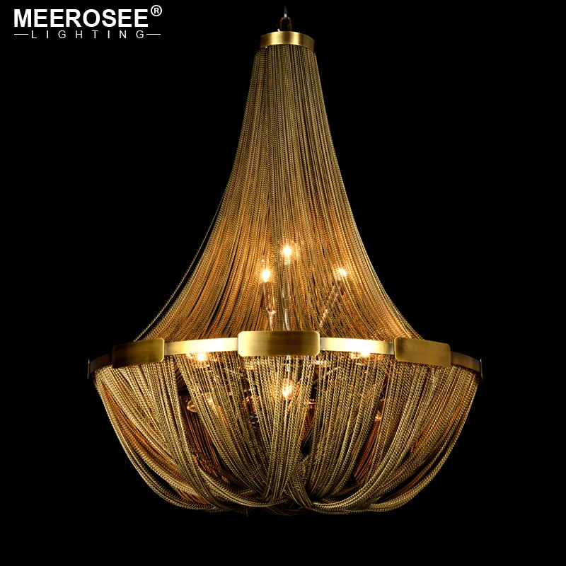 

Vintage Aluminum Light Chandelier Lighting French Empire Bronze Lustres Post Chain Illumination Hanging Lamp for Living room