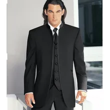 Смокинг для жениха на заказ, китайский стиль, костюмы для жениха, Новое поступление, костюмы для свадебного ужина, Лучший жених(пиджак+ брюки+ галстук+ жилет