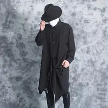 Свободная модная панк тонкая сексуальная рубашка мужская рубашка с длинными рукавами Подростковая Корейская нестандартная рубашка мужская индивидуальность сценический для певца танец