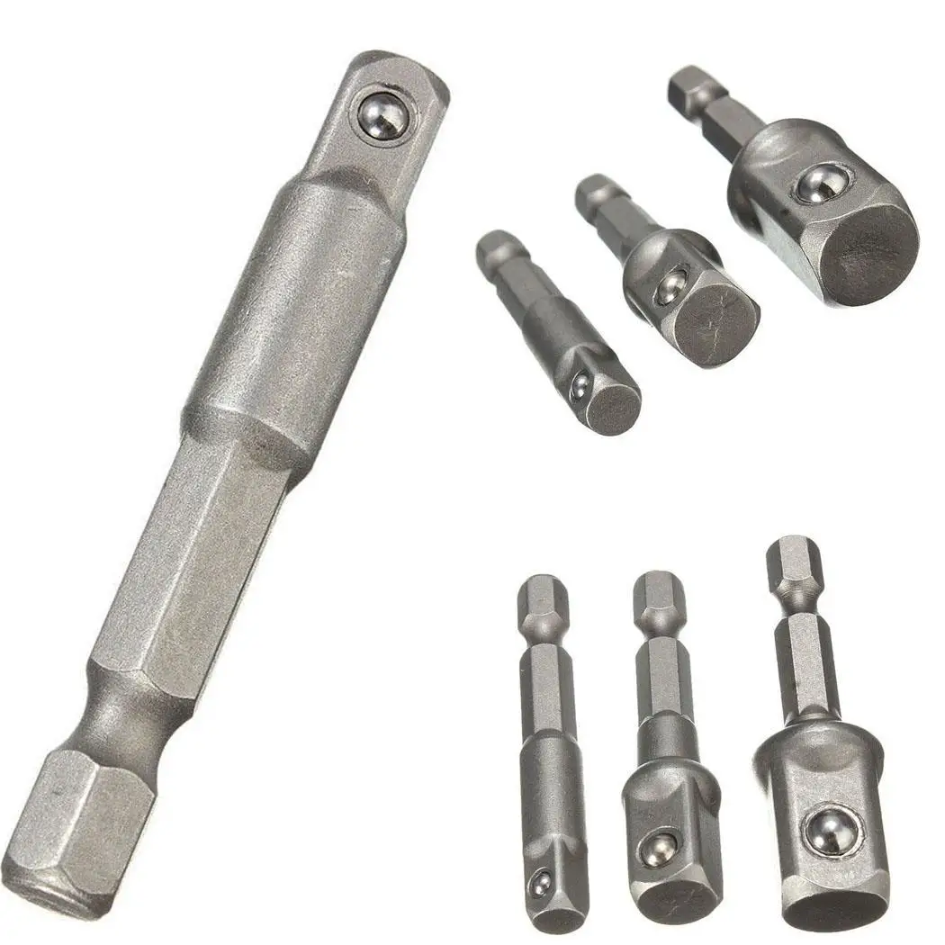 

Drill Bits 3/8 1/2 Set Socket Adapter Inch Drill to Impact 3Pcs Shank 1/4 Hex Driver Tools for Carpentry Step Drill for Metal