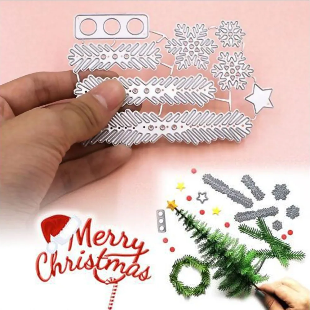 

Metal Carbon Steel Christmas Tree Leaves Embossing Cutting Dies Stencils Templates Mould for DIY Xmas Card Scrapbooking Album
