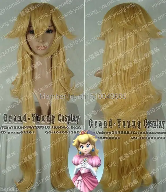 

FREE SHIP>>>Super Mario Brothers Princess Mary Peach Princess Peach Long cosplay Wig wigs