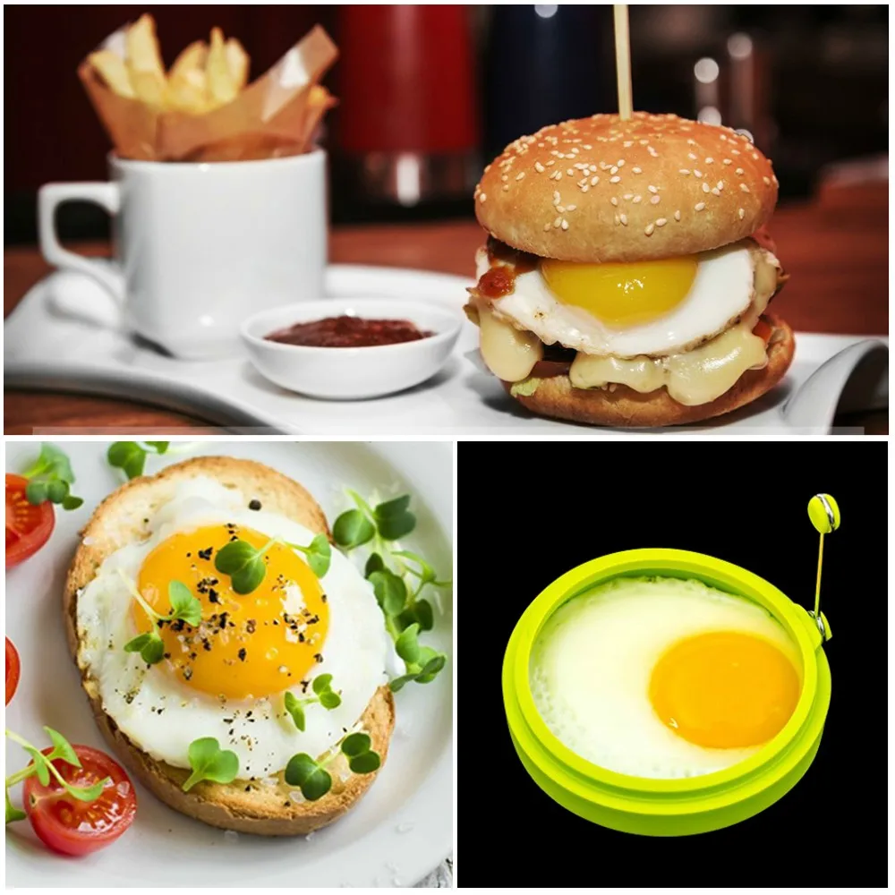 Силиконовые Fried Egg Круглый Shaper яйца плесень блин кольцо омлет для Пособия по кулинарии завтрак кухни сковорода Прямая доставка