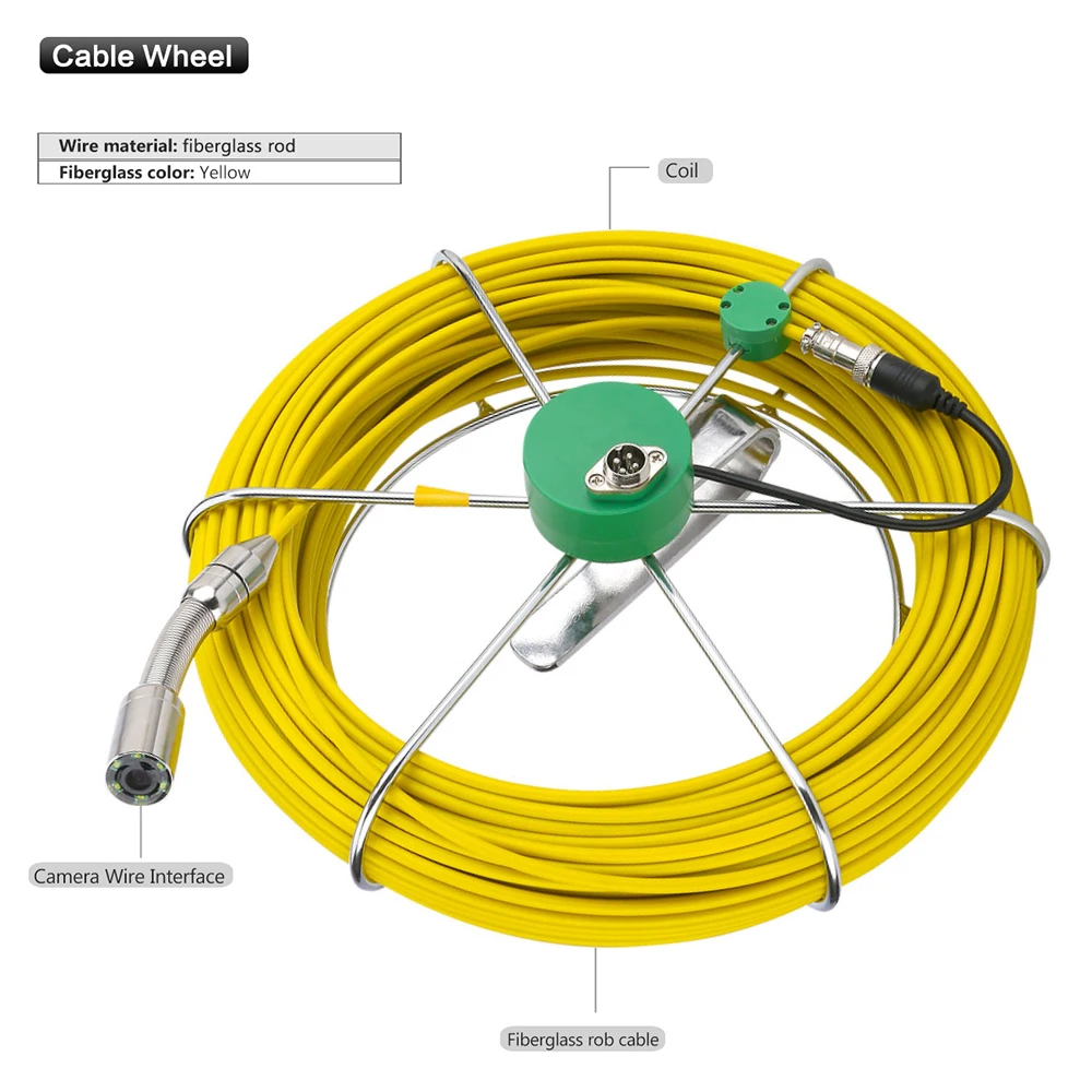 20 м/65ft канализационная труба Инспекционная камера система DVR Функция с 8 Гб карта 7 "монитор 1000TVL змея слив водостойкая видеокамера