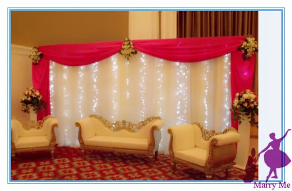 New Style 3x6m Wedding Stage Ice Silk Fabric Curtain For Wedding