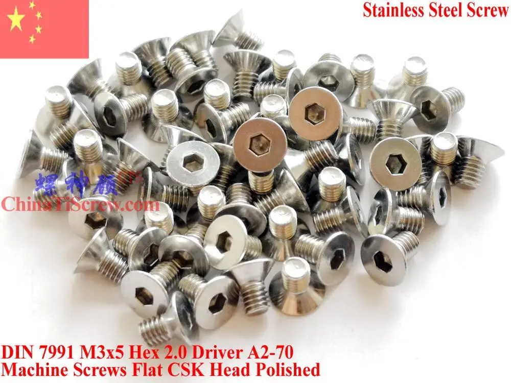 M4 X 6 Socket Countersunk Bolts CSK Allen screws A2 Stainless 20 PACK DIN 7991