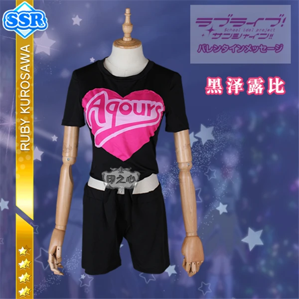 Аниме Love Live Sunshine Aqours Miracle Wave платье Ruby Kurosawa костюм для косплея Топы + юбка головной