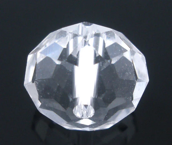 

DoreenBeads 50 PCs Clear Crystal Glass Faceted Rondelle Beads 5040 10mm(B04421), yiwu