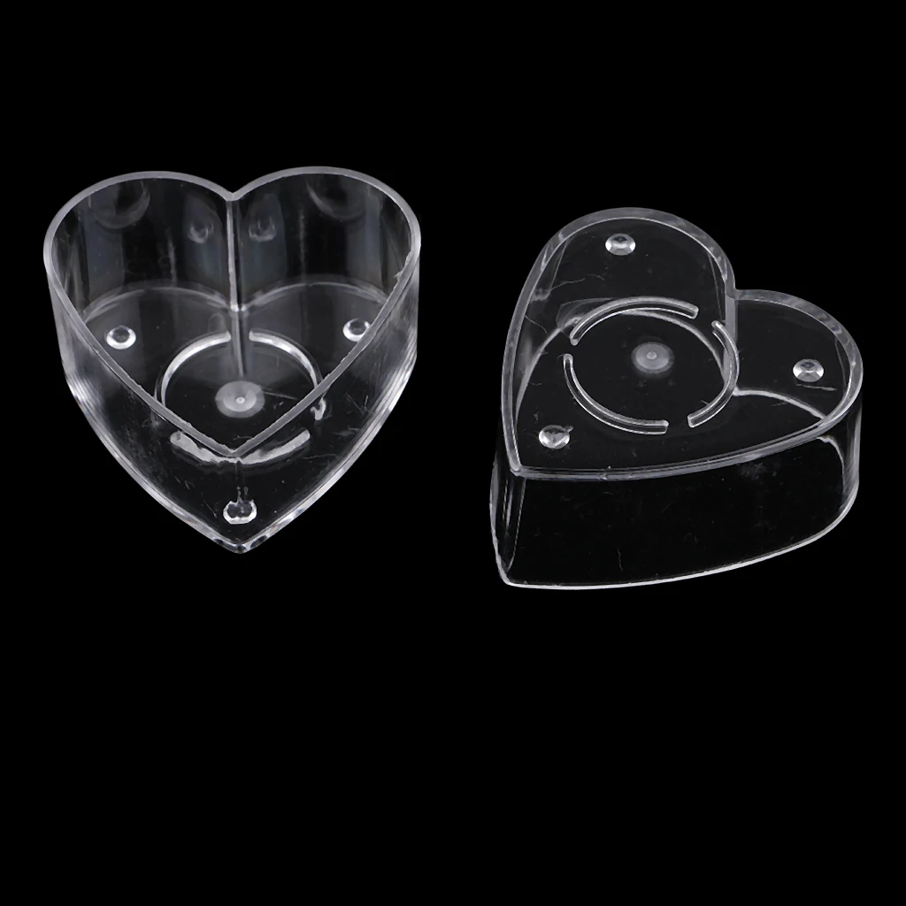 20 Pieces Wedding Gift Supply Love Heart Shaped Tea Light Clear Plastic Cup Holders DIY Candle Making