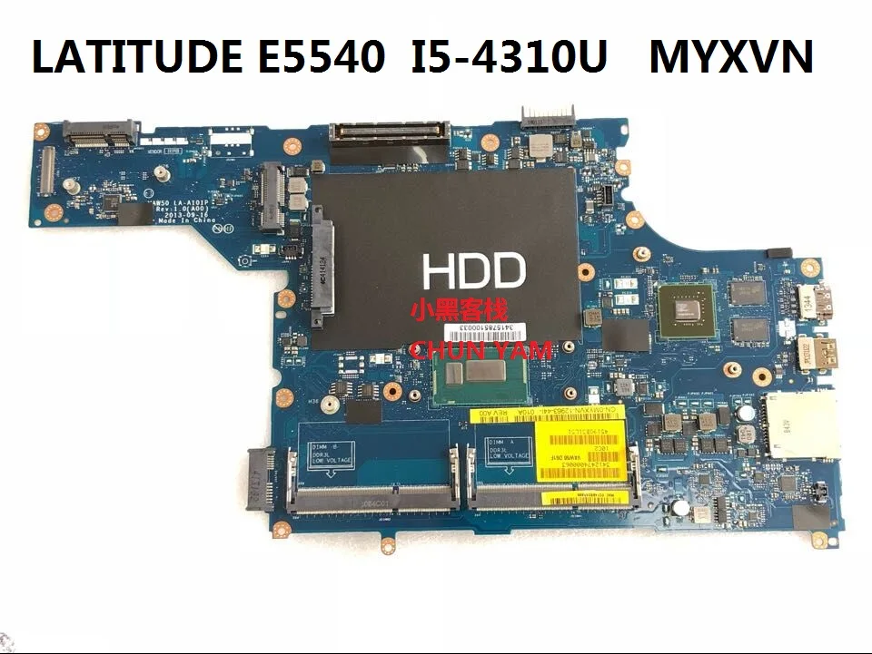 

KEFU CN-0MYXVN MYXVN FOR DELL latitude E5540 laptop motherboard VAW50 LA-A101P I5-4310U CPU and 2GB video mainboard NOTEBOOK PC