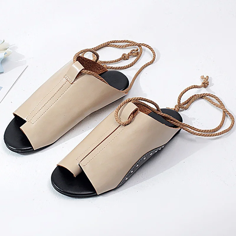 

Plus size 41/42/43 Sandals women 2019 New arrival Womens beach sandals Lace-up Hard-wearing Designer Sandals ladies