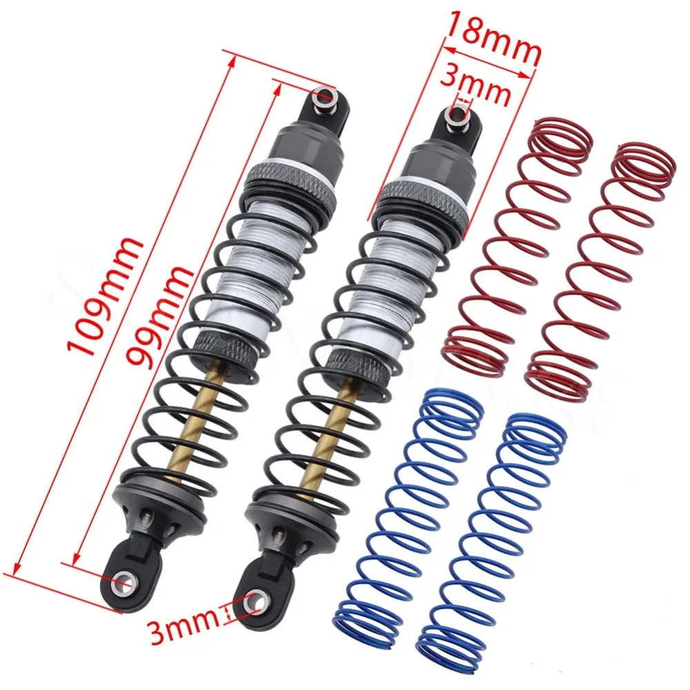 2 Pack 99mm (eye to eye) Adjustable Shock Absorber Dampers w/Springs