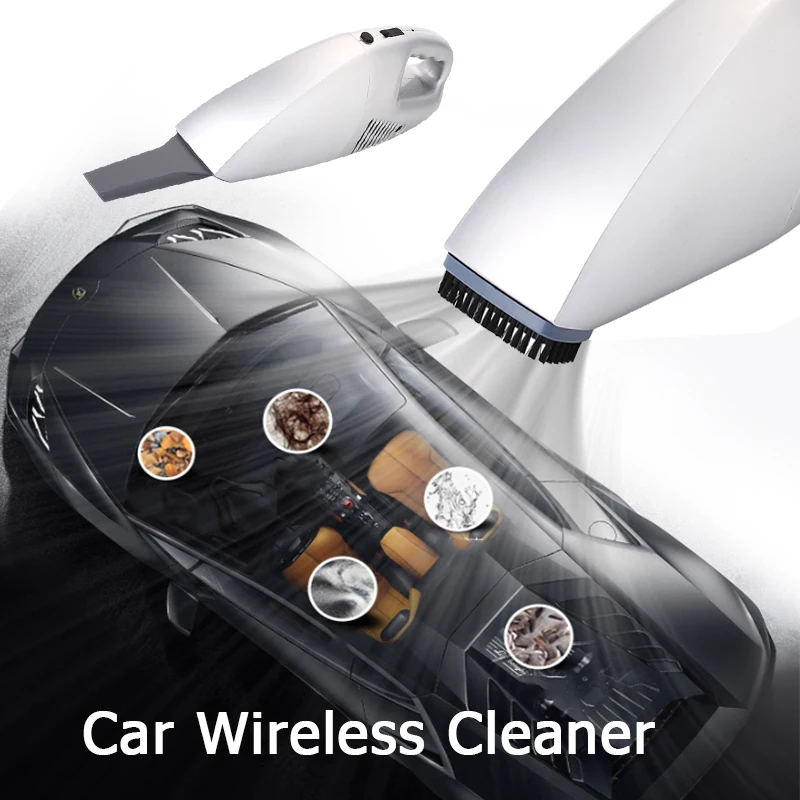 

2019 Drop Shpping 60W Car Cordless Cleaner Vacuum Cleaner Durable Universal Rechargeable Dust Collector for Vehicles
