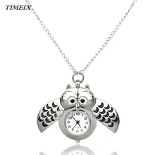Cute Design Pocket Watch Mini Metal Owl Double Open Quartz Watch Pendant Hanging Perfect Gift Wholesale Free Shipping,Jan 13*50