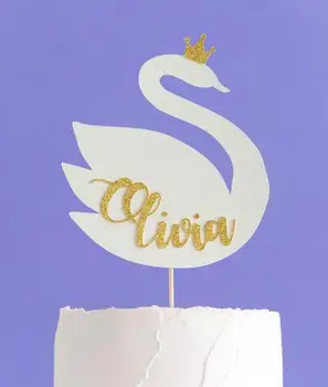 

customize any name number swan lake princess birthday Cake Topper - anniversary cake topper, wedding cake toppers decoration
