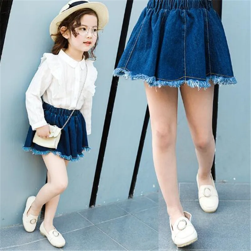 

Summer Toddler Girl Skirt Child Denim Baby Girls Costumes Teens Clothes Holiday 2019 Spring Children Skirts 2-11T Autumn Outwear
