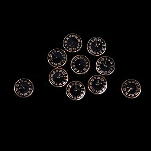 10 шт. часы форма сплава блестящие украшения Кристалл Циркон дизайн ногтей инструменты украшения 3D черный/золотой