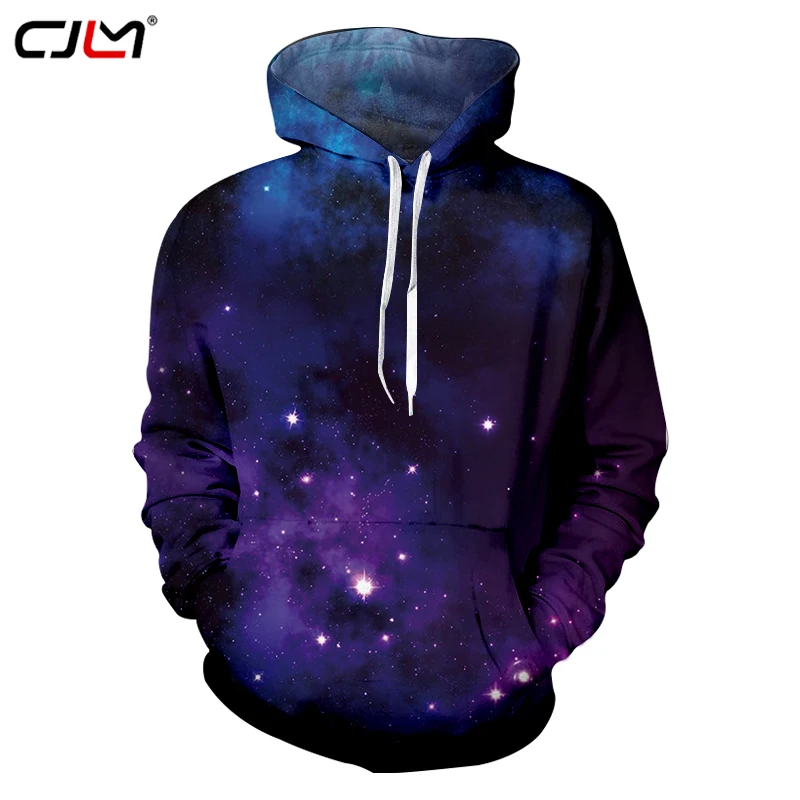 

CJLM Men Hoodies Blue New Arrivals Fashion Print Galaxy Space Star 3d Sweatshirt Hoodie Casual O-neck Sweats Blouses Unisex Tops