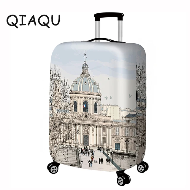 Travel Around the World Luggage Cover Suitcase Protector Fits 18 32Inch Washable Elastic ...