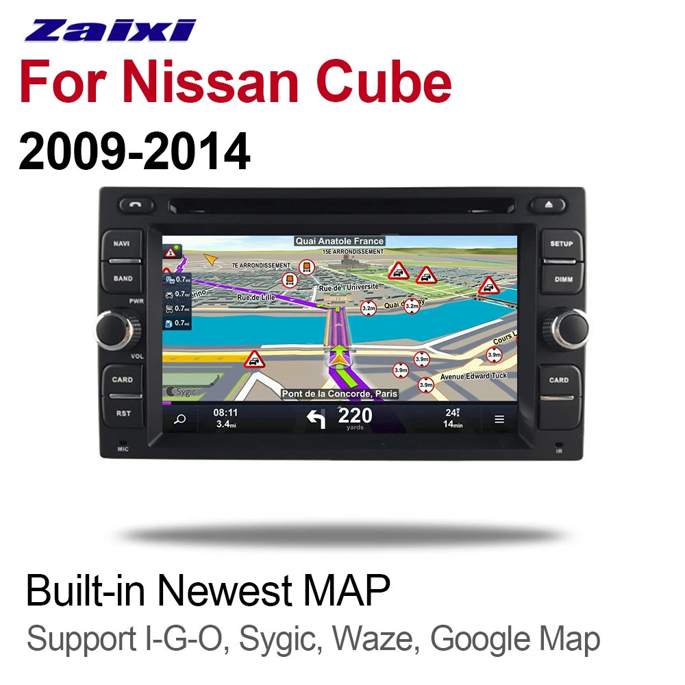 Perfect ZaiXi For Nissan Cube 2009~2014 2 DIN Car Android 9 GPS Naviation Multimedia system Bluetooth Radio Amplifier WiFI Bluetooth HD 1