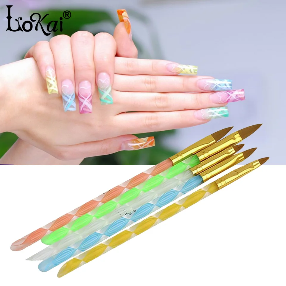 5Pcs Nail Art Decorations Brush Tools Set Acrylic UV Gel Builder