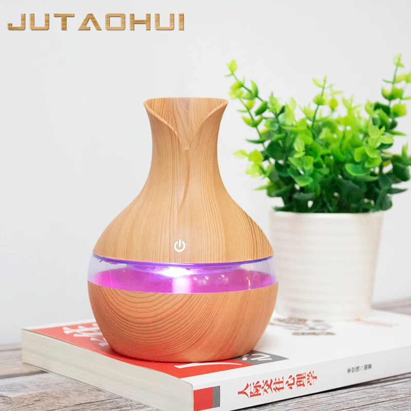

mini usb Air Humidifier Wood Grain Aroma Diffuse Desk Humidificador decoration Essential Oil Mist Maker LED Light for Home