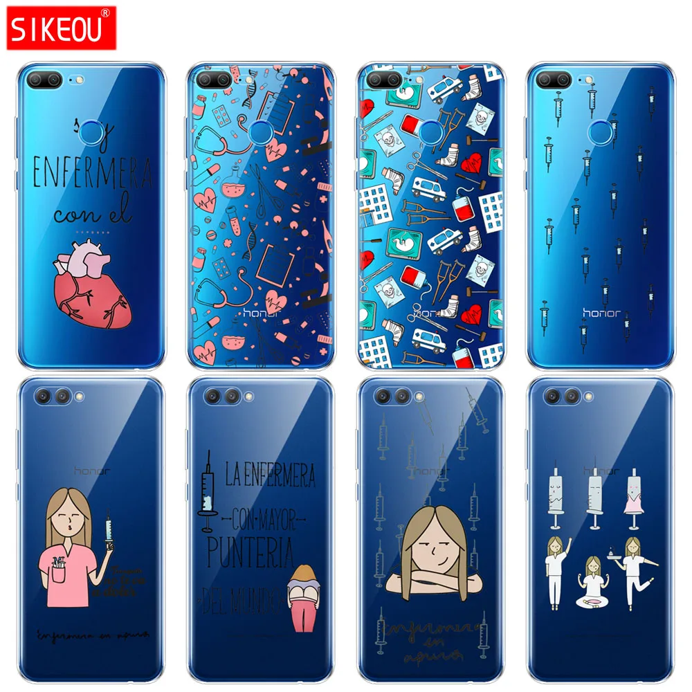 

Silicone Cover phone Case for Huawei Honor 10 V10 3c 4C 5c 5x 4A 6A 6C pro 6X 7X 6 7 8 9 LITE Cartoon Medicine Nurse transparent