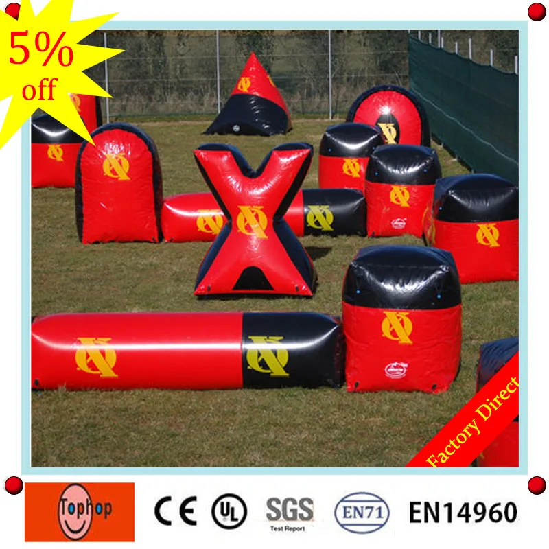 2017 pvc tarpaulin inflatable paintball barrier,inflatable air bunker