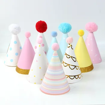 

New gilded blink ball birthday hat big ball birthday party children's adult birthday hat cartoon hat