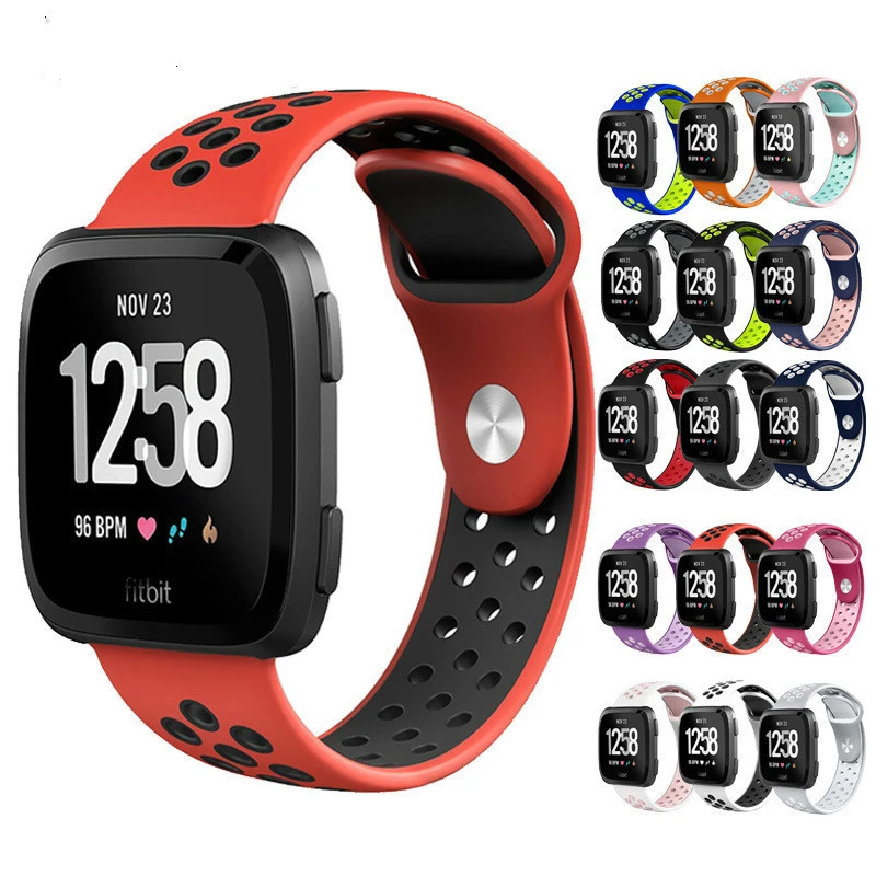 Correa de goma para reloj deportivo de alta calidad, compatible con Fitbit Versa, pulseras inteligentes Nike, correas de silicona de doble color L/S|Correas reloj| AliExpress