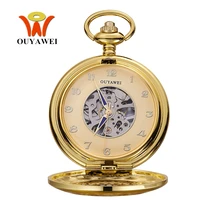 Fashion Brand OUYAWEI Mechanical Pocket Watches Male Pocket Fob Watch Men Pendant Watch Steampunk Men Analog Relogios Horloge