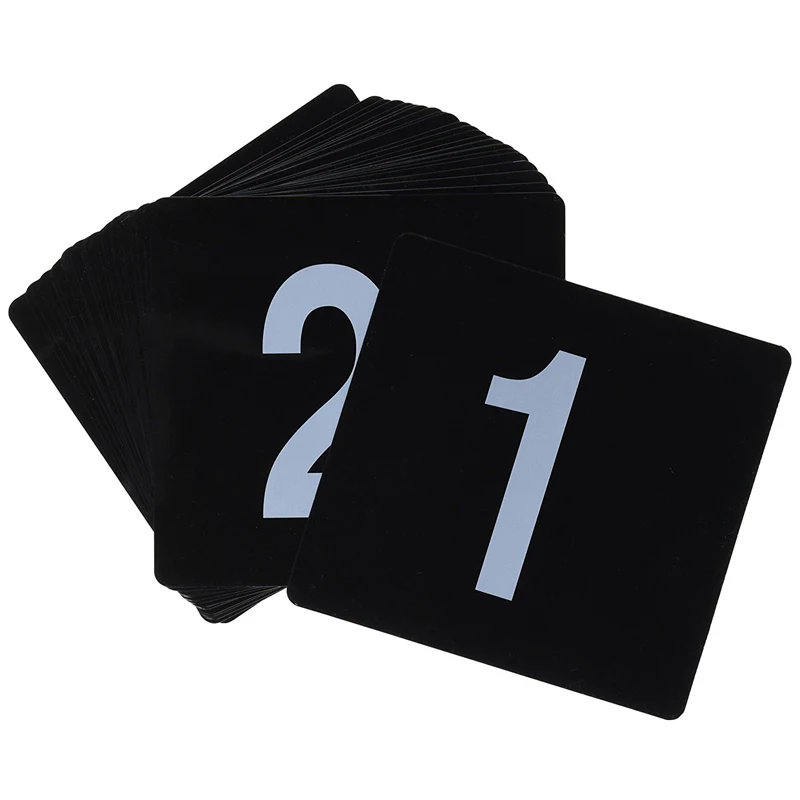 1-50 настольные номера карты двухсторонние черные пластиковые цифровые карты сидения карты Центральные элементы свадебной вечеринки принадлежности аксессуары для ресторана