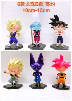 

6pcs/lot 10-15cm Japanese classic anime figure Q version dragon ball action figure collectible model toys
