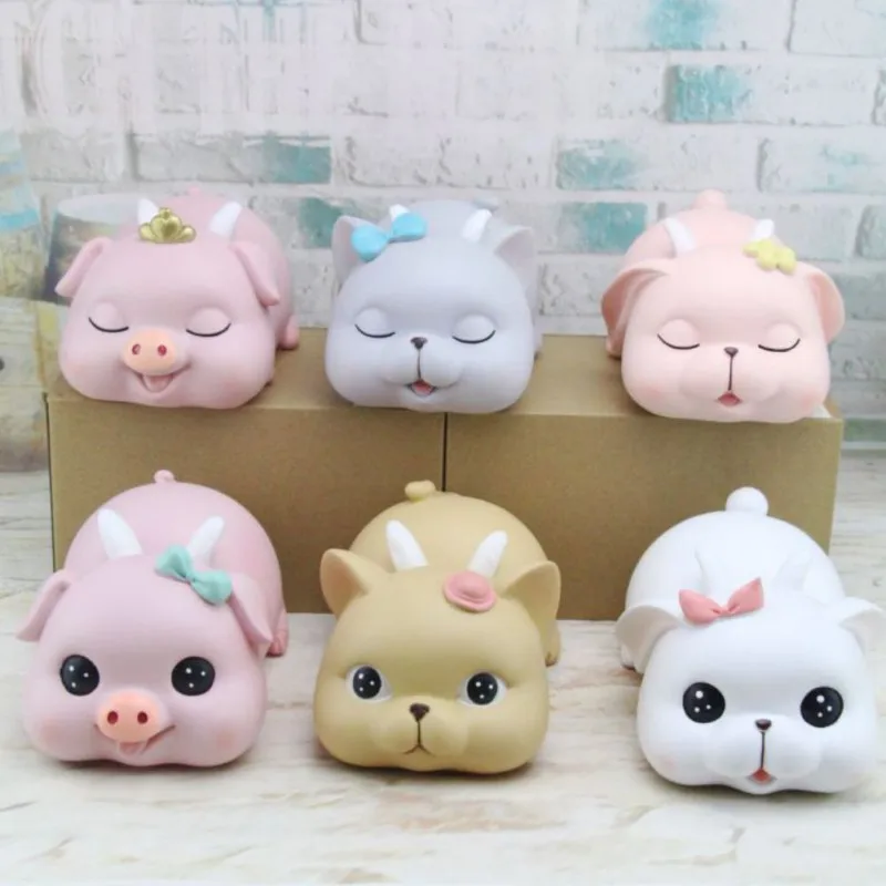 

Cute Cartton Money Box Pig Cat Rabbit Baby Piggy Shape Bank Large Capacity Piggy Bank Cartoon Resin Craft Children Birthday Gift