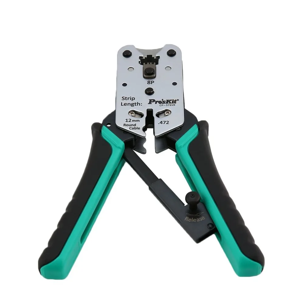 Pro'skit CP-376VR Telecom Crimping Tool Wire Crimper Plier Cutting Stripping Network Cable Pliers Automatic Ratchet Terminal |