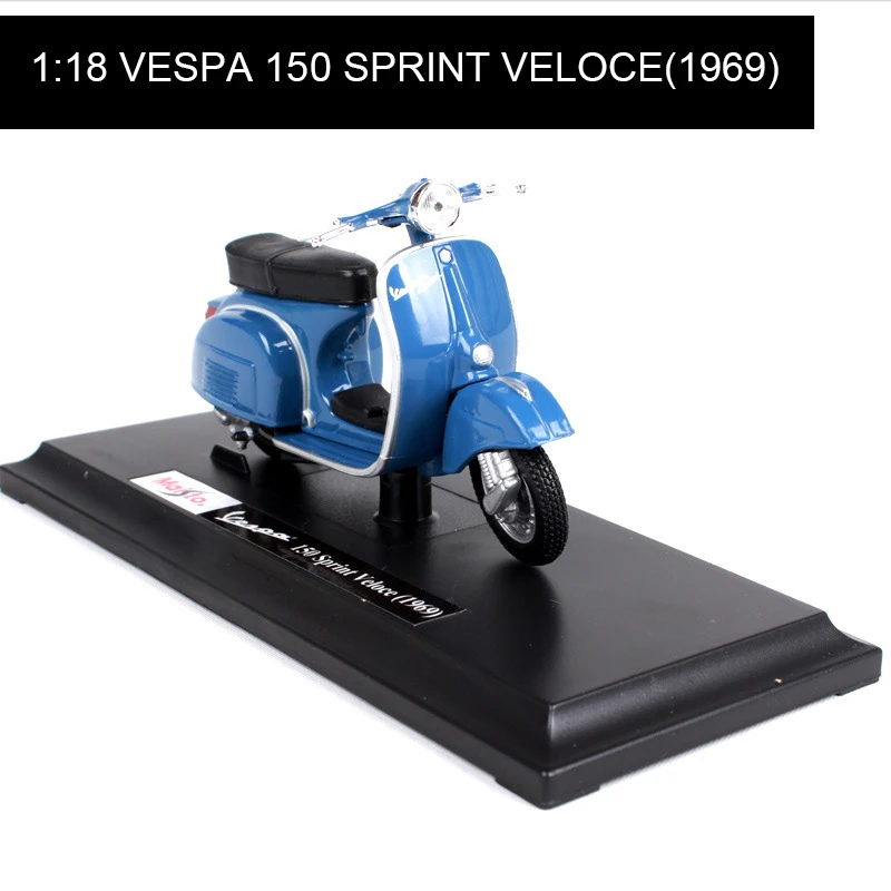 

Maisto 1:18 Motorcycle Models VESPA Piaggio 1969 150 SPRINT VELOCE model bike Base Diecast Moto Children Toy For Gift Collection