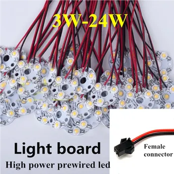 

10px 3w-24w Prewired LED High power light board Warm white/Red/Green/Blue/Yellow/White for Ceiling light Downlight Spotlights