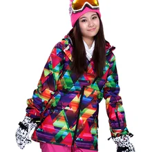 Двойная плата сноуборд одежда Женская Новая Водонепроницаемая дышащая ветрозащитная Лыжная одежда с принтом Супер Толстая теплая