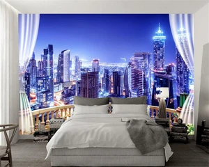 Image for Beibehang 3D Wallpaper 3D Modern City Landscape Mu 