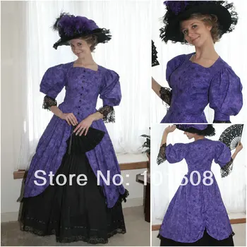 

1860S Victorian Corset Gothic/Civil War Southern Belle Ball Gown Dress Halloween dresses US 4-16 V-1211