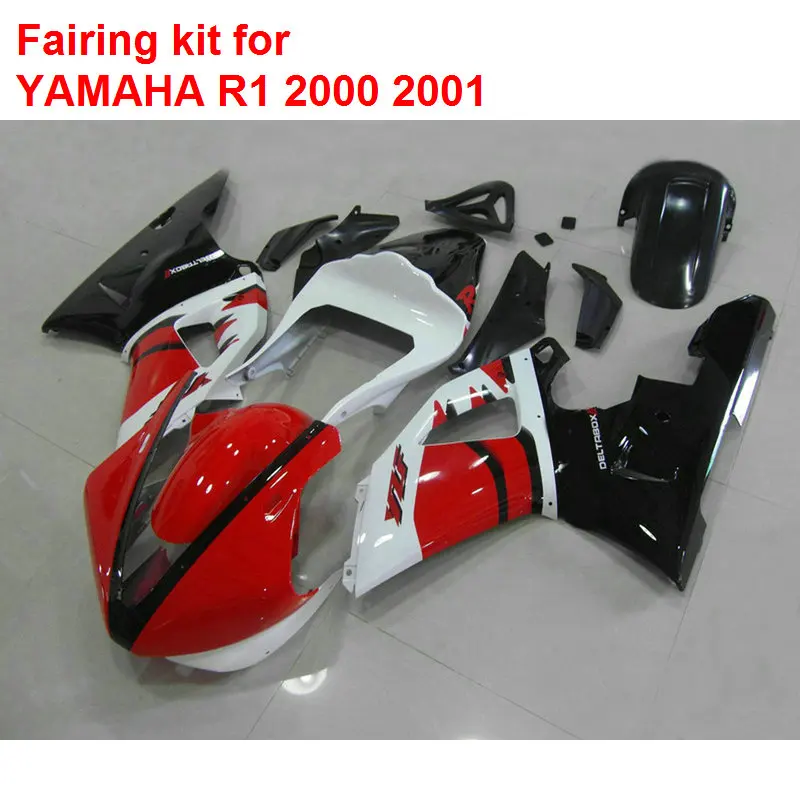 

Aftermarket body parts for Yamaha fairings YZFR1 2000 2001 red white black fairings set YZF R1 00 01 BA83