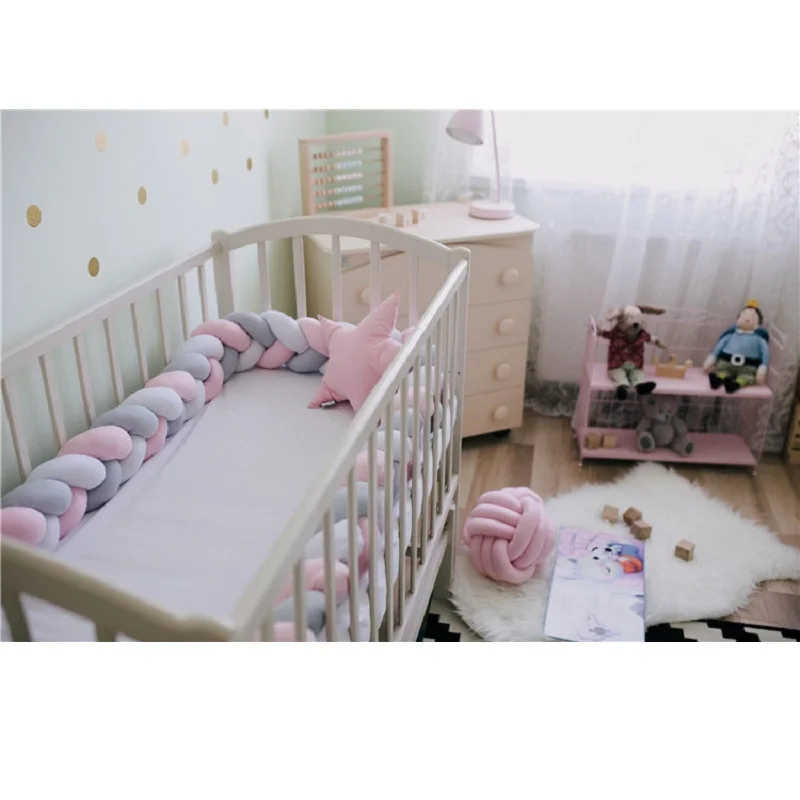 Us 32 15 25 Off Baby Handmade Nodic Knot Newborn Bed Per 3m Long Knotted Braid Pillow Crib Infant Room Decor Accessories In