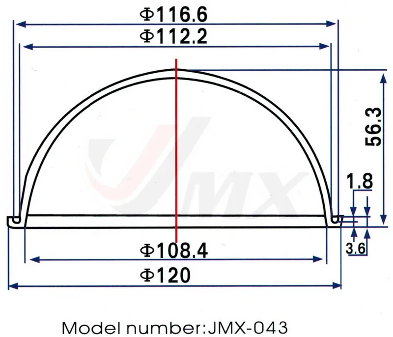 JMX 4.3 дюймов Акриловые Крытый/наружного видеонаблюдения Замена Ясно Камера купол Корпус