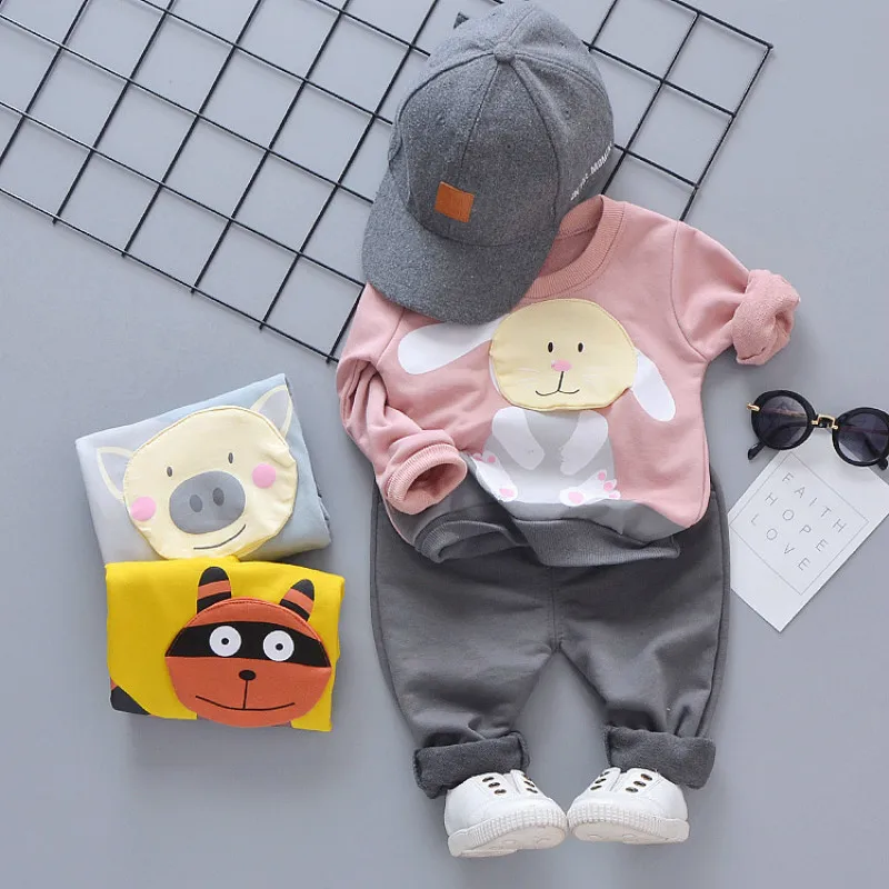 

Spring Autumn Cartoon Baby Boy Girl Clothes Children Print Full Pants 2 Pcs/sets Kids Toddler Cotton Clothing Infant Tracksuits